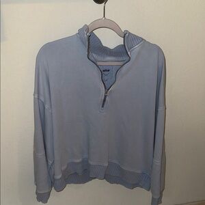 Aerie Light Blue Quarter-Zip Pullover